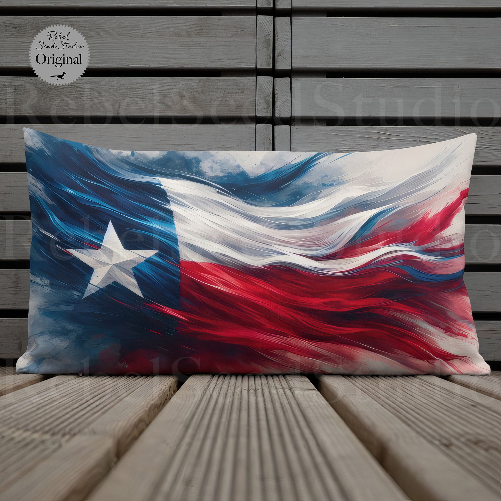 Texas Flag Watercolor - Art Pillow (Throw Pillow)