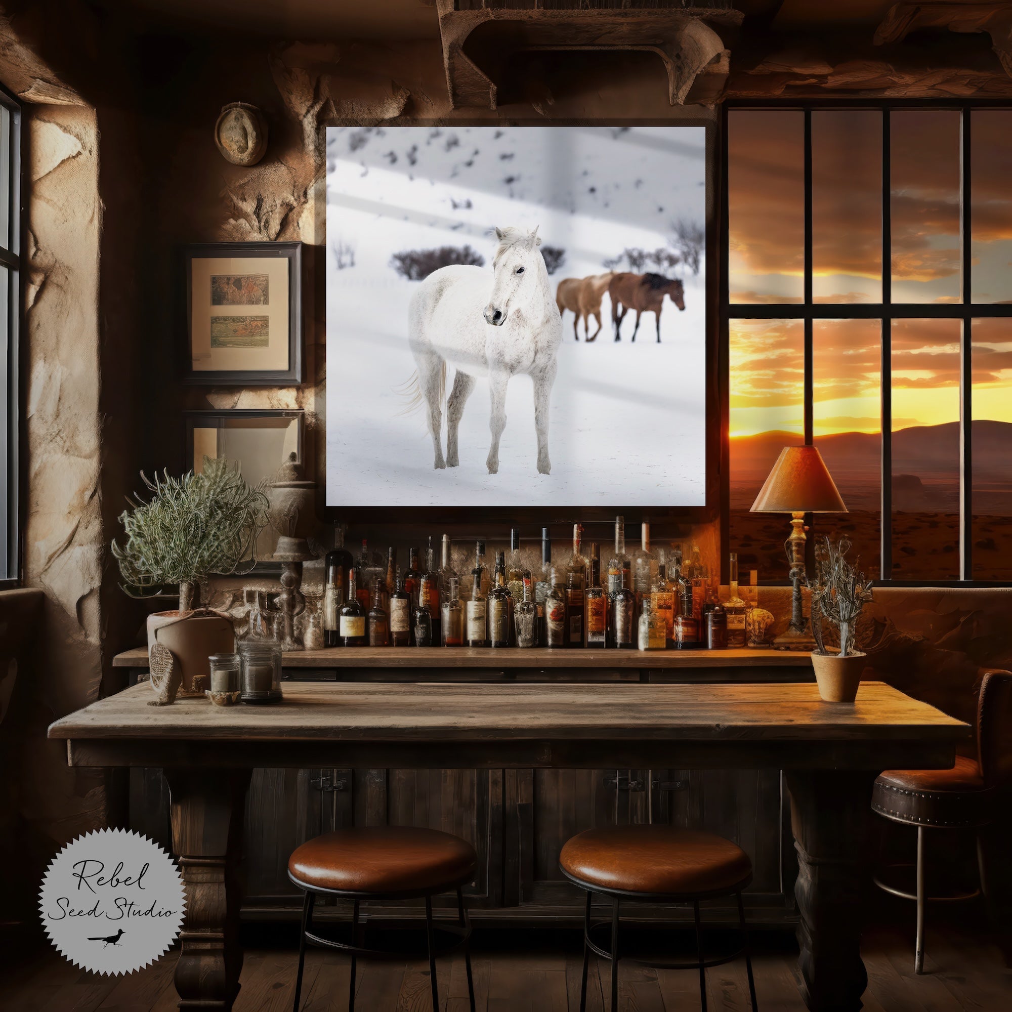 Curious Snow Horse (Art Print)