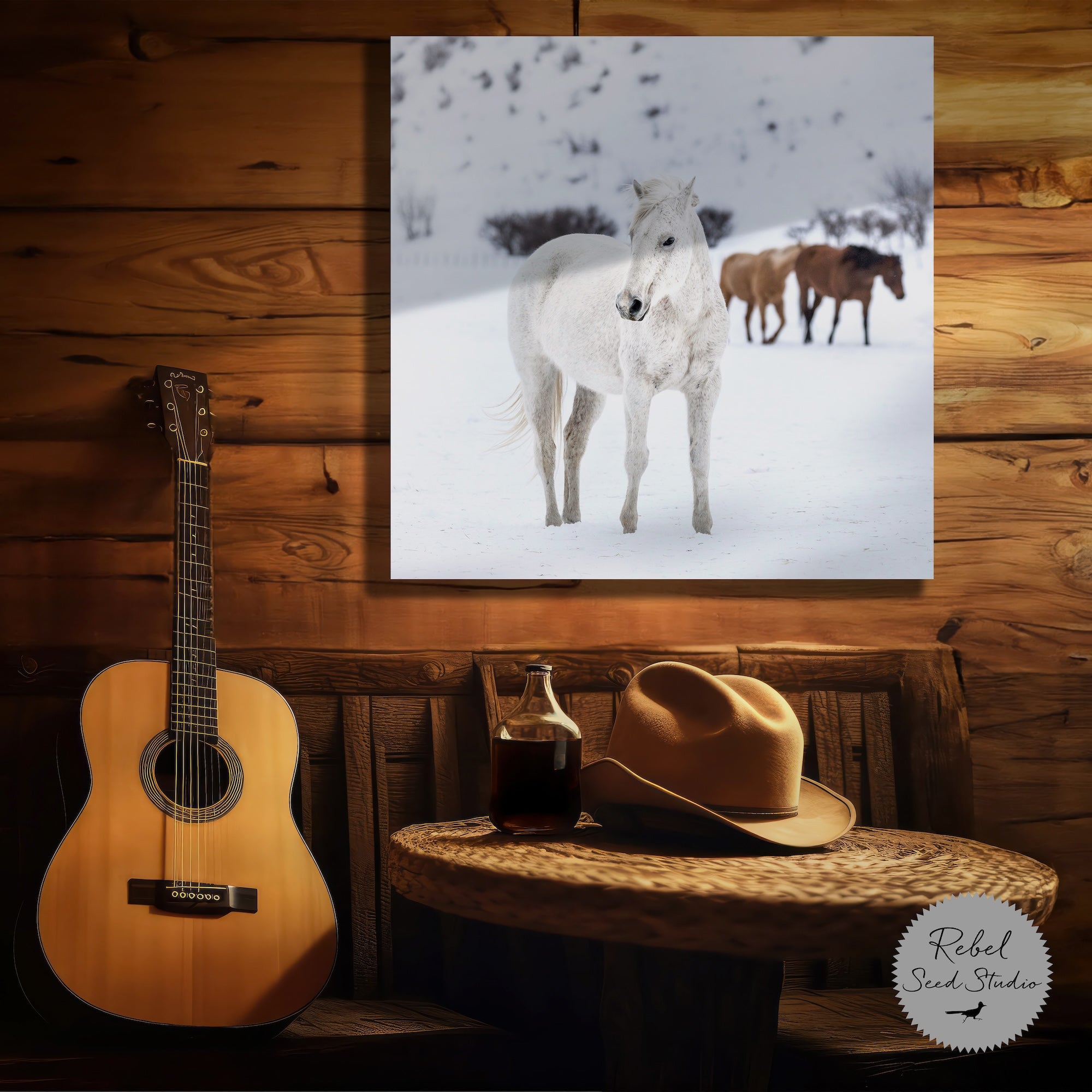 Curious Snow Horse (Art Print)