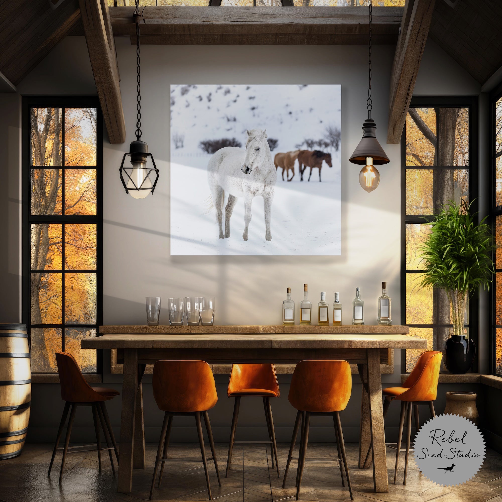 Curious Snow Horse (Art Print)