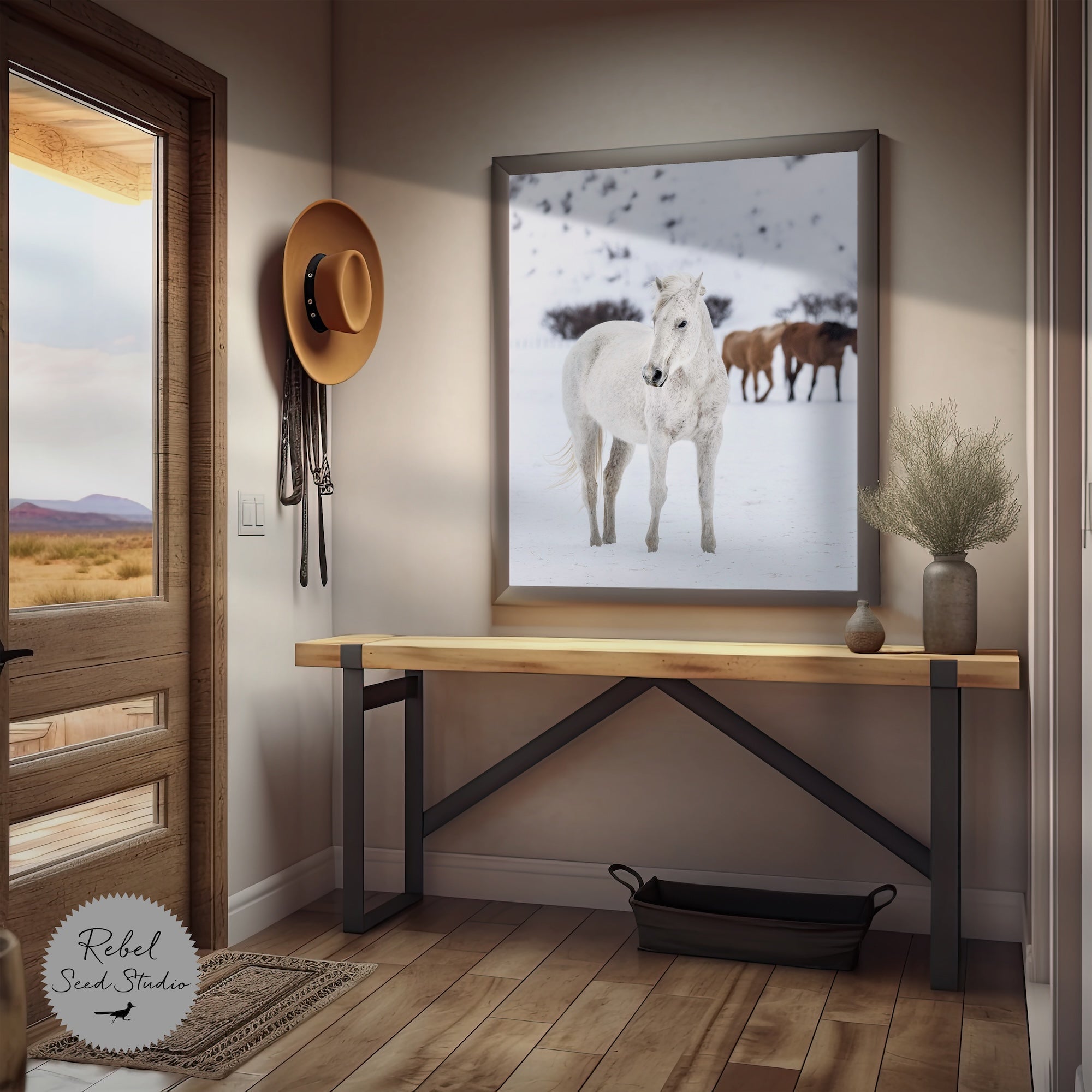 Curious Snow Horse (Art Print)