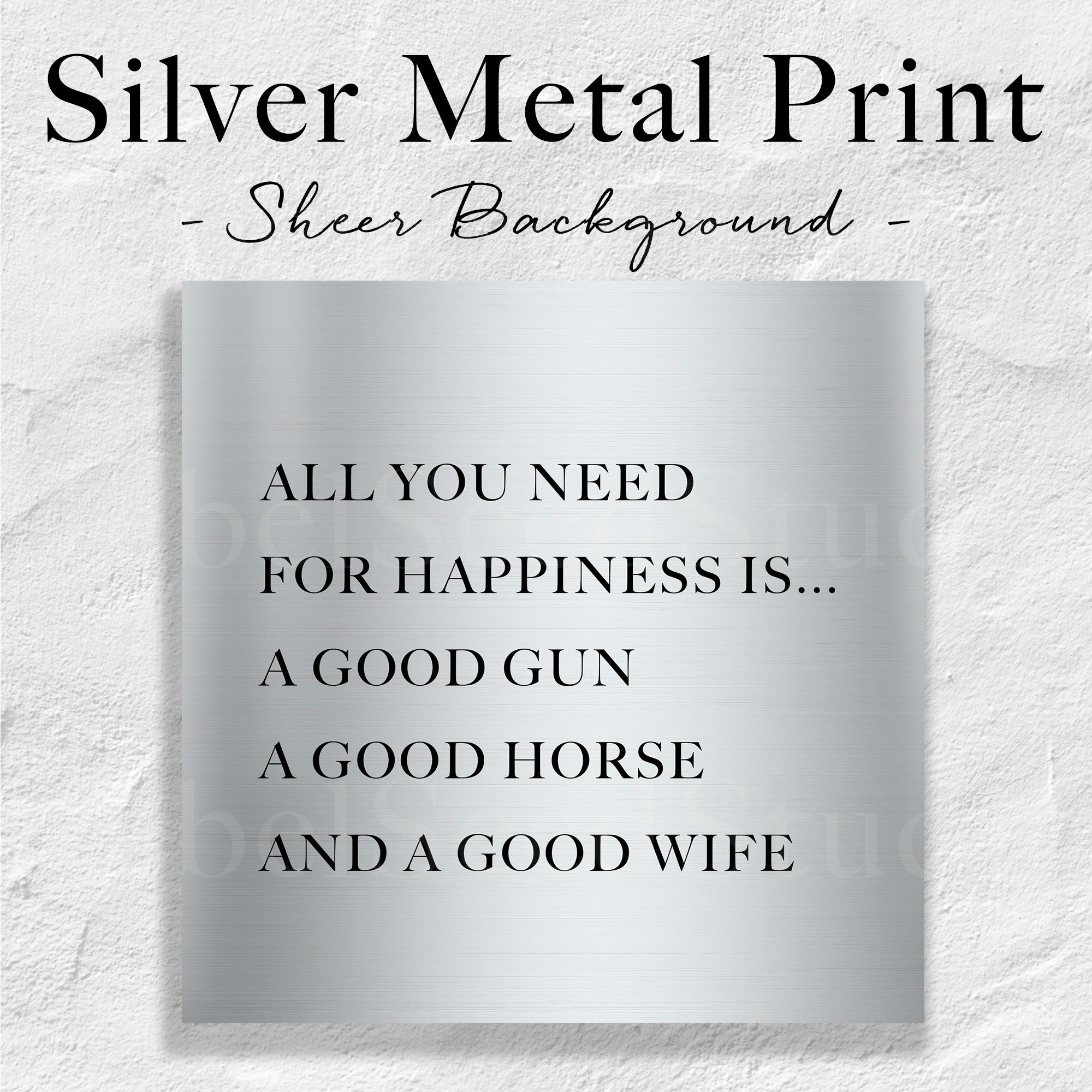 Daniel Boone Quote - All You Need For Happiness Is a Good Gun, a Good Horse & A Good Wife (Art Print)