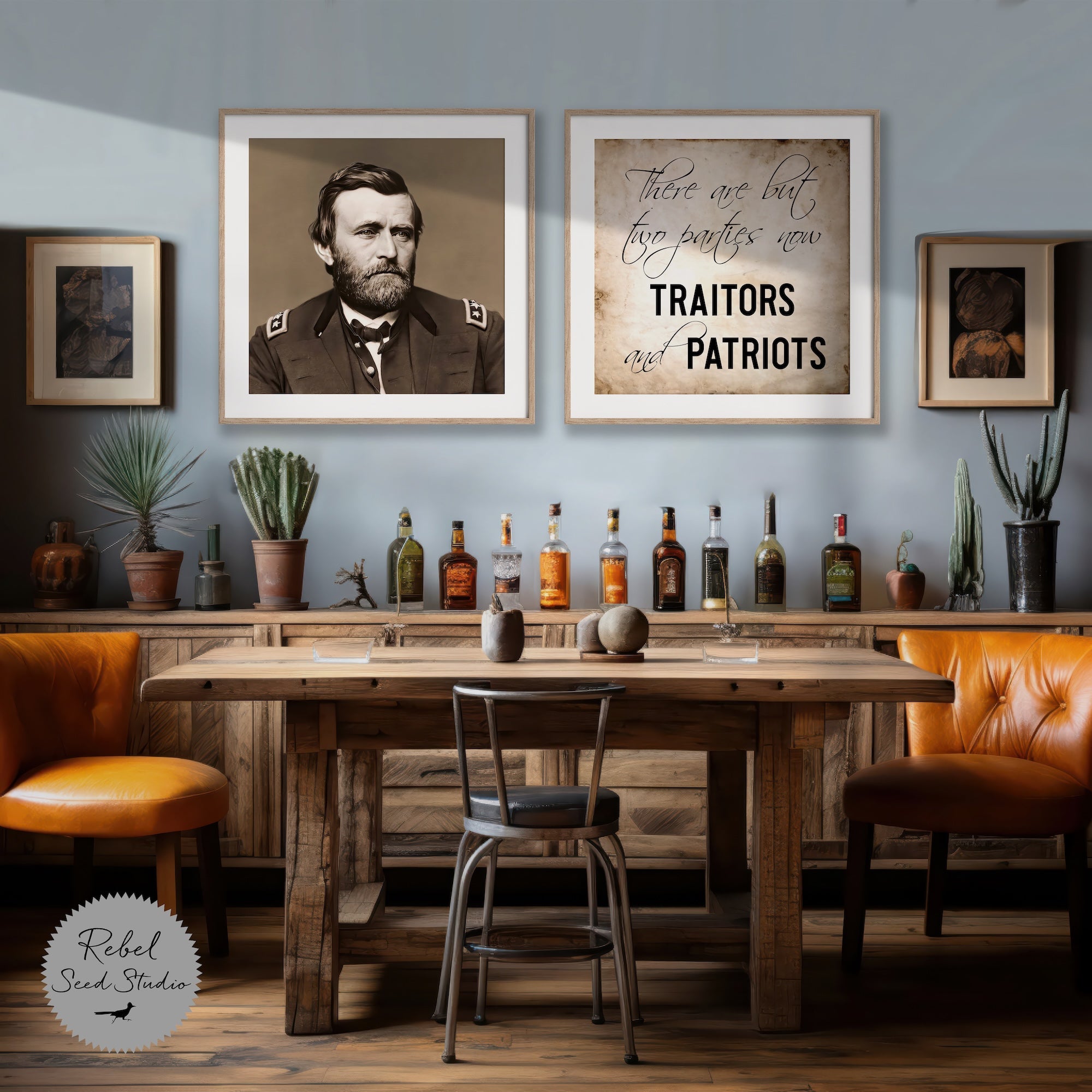 Ulysses S. Grant Vintage Photograph | Civil War Quote: There Are But Two Parties Now, Traitors & Patriots (Art Print Bundle)