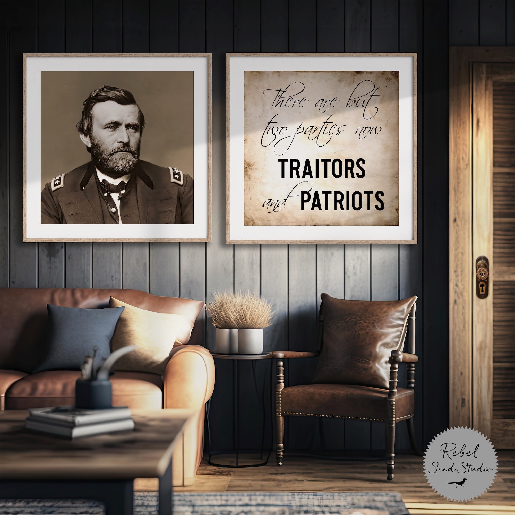 Ulysses S. Grant Vintage Photograph | Civil War Quote: There Are But Two Parties Now, Traitors & Patriots (Art Print Bundle)