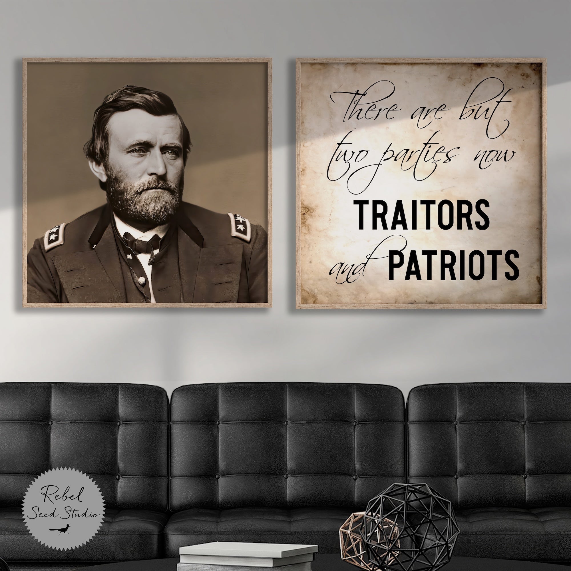 Ulysses S. Grant Vintage Photograph | Civil War Quote: There Are But Two Parties Now, Traitors & Patriots (Art Print Bundle)