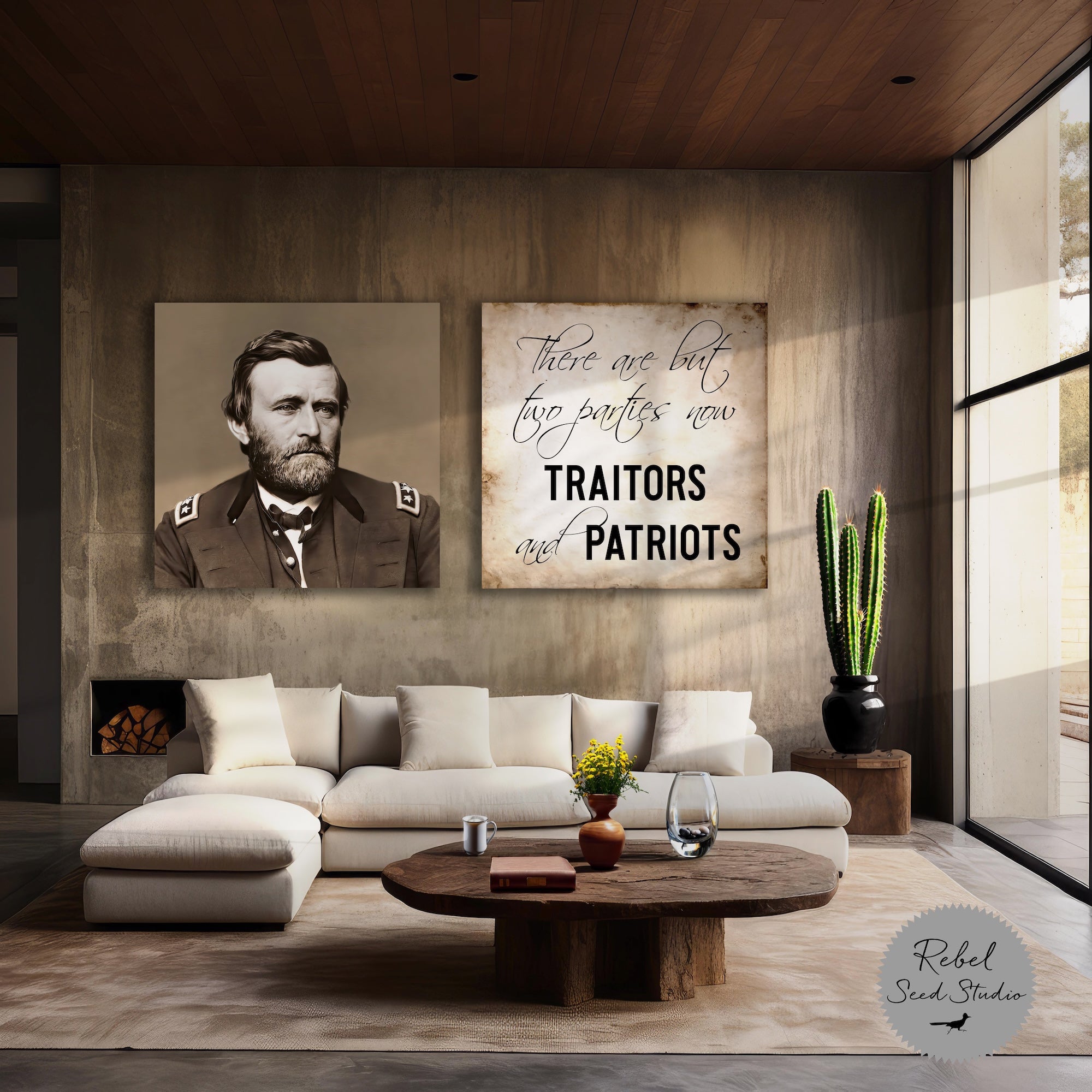 Ulysses S. Grant Vintage Photograph | Civil War Quote: There Are But Two Parties Now, Traitors & Patriots (Art Print Bundle)