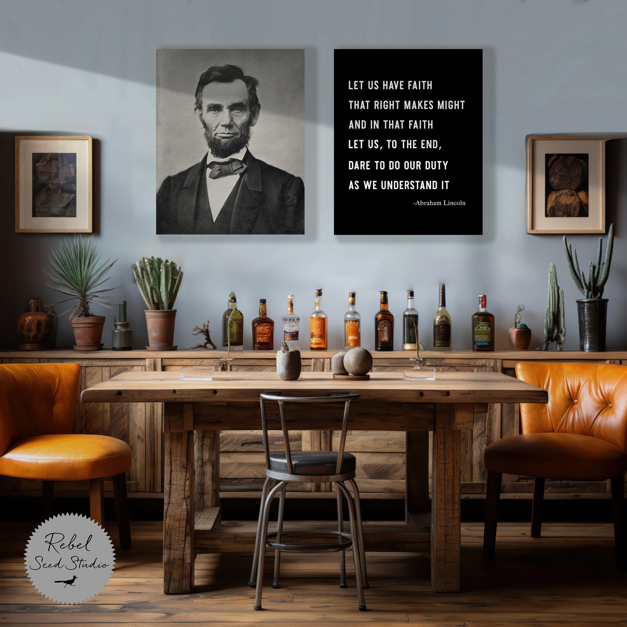 Abraham Lincoln | Right Makes Might Quote (Art Print Bundle)