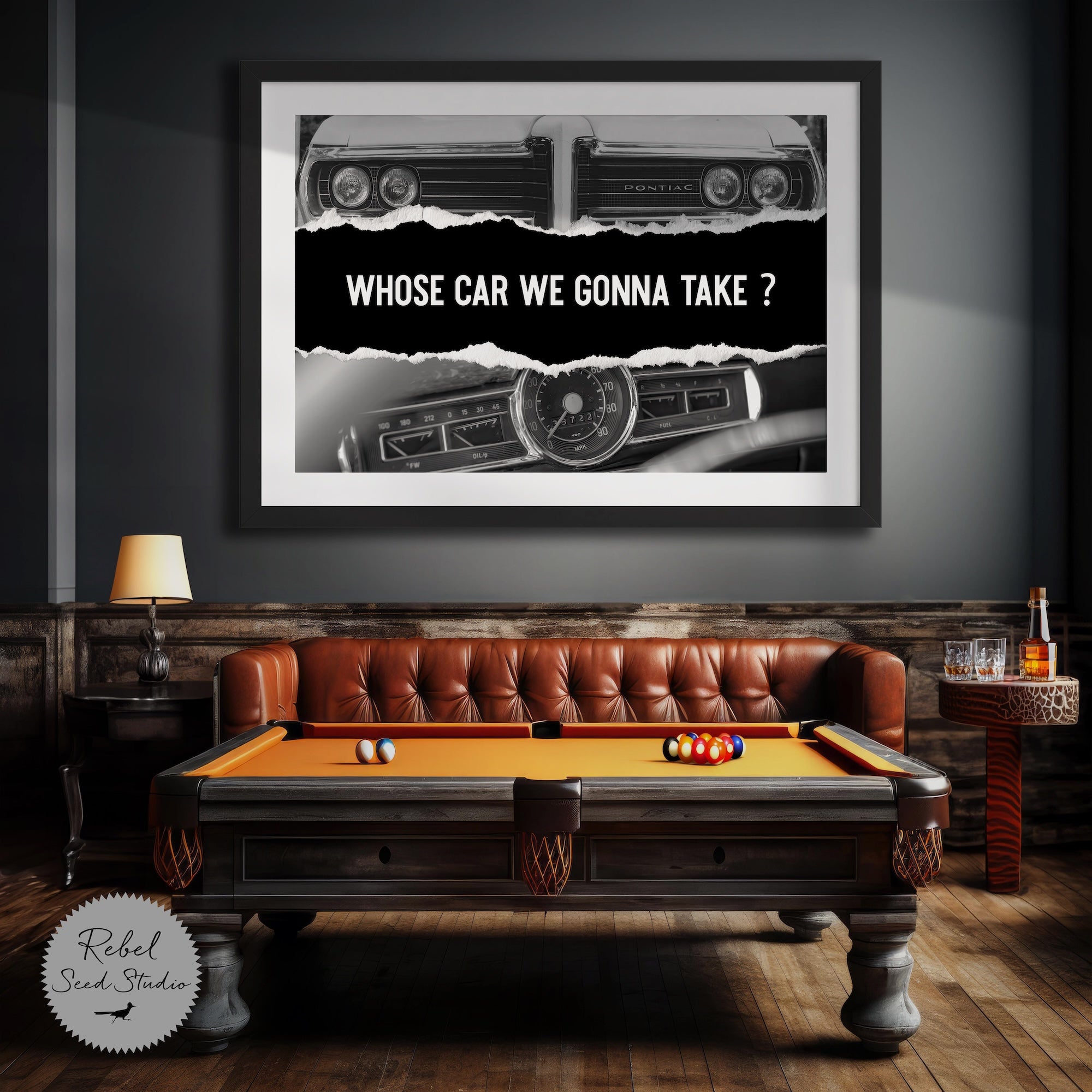 The Town - Vintage Car & Movie Quote: Whose Car We Gonna Take? (Art Print)